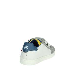 Baskets pour enfants Falcotto, blanches et grises, à fermeture Velcro, chaussures en toile tendance - Product Image 3