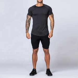 Abbigliamento sportivo personalizzato da allenamento ad asciugatura rapida abbigliamento sportivo con orlo curvo T-shirt da ginnastica in bambù anti-umidità T-shirt da uomo - Product Image 4
