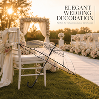 Parapluie de mariage transparent personnalisé avec logo, grand parapluie dôme en POE transparent, parapluies de pluie pour séances photo, événements, fêtes, vente en gros, REACH