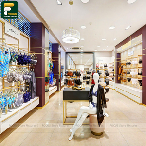 Modern Luxury Apparel Boutique <b>Display</b> Rack Fashion <b>Cabinet</b> <b>Wall</b> Shelf Checkout Counter Unit - Product Image 1