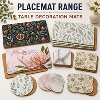 Sets de table rectangulaires en bois vintage imprimés sur mesure, fabriqués en Chine, pour la décoration de restaurants, cuisines et maisons