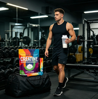 Bubuk Creatine Monohydrate Mikronisasi Tanpa Rasa, Label Pribadi GMP, untuk Meningkatkan Kekuatan, Pemulihan Otot