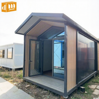 Maison conteneur préfabriquée à grain de bois en promotion, bureau conteneur modulaire mobile, structure en acier extensible, bâtiment de dortoir et de magasin
