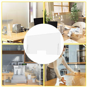 Fábrica personalizada 24 "x 48" acrílico escudo escritorio 0,2 "grueso contador transacción ventana estornudo protector cajero contadores bancos oficinas - Product Image 4