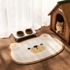Tapis pour animaux de compagnie en boue de diatomée, doux, en forme d'alien de dessin animé, absorbant, antidérapant, imperméable et résistant aux taches, pour chats et chiens - Product Image 3