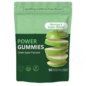 Grosir suplemen energi Gummies OEM <span class=keywords><strong>Moringa</strong></span> & <span class=keywords><strong>Super</strong></span> hijau dengan <span class=keywords><strong>Moringa</strong></span>, penguat energi alami bebas kafein - Product Image 1