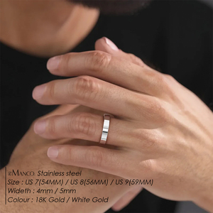 Anéis Abertos Clássicos EManco à Prova d'Água em Aço Inoxidável 18k, Anéis de Metal Baratos para Homens - Product Image 2