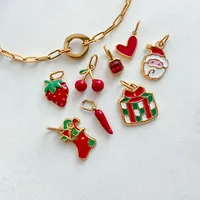 EManco Kerstthema verwisselbare bedelarmband verguld emaille schattige fruit & kerstman DIY dropshipping