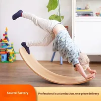 Papan Keseimbangan Kayu Yoga Terlaris Mainan Anak Peralatan Latihan Sensorik Papan Pintar Jungkat-jungkit Luar Ruangan Rumah