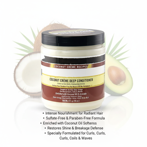 Crème réparatrice pour cheveux nourrissante et démêlante à base de plantes biologiques, à la noix de coco, pour tous les types de cheveux, unisexe, adultes - Product Image 3