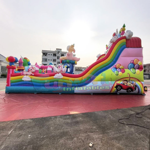 Parque de juegos inflable gigante para niños al aire libre con tobogán inflable de unicornios para niños pequeños - Product Image 3