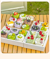 Boîte à gâteaux portable à quatre compartiments, 4/6 trous, multi-pièces, transparente, pour emballage de desserts, boîtes d'expédition, petites coupelles à mousse, vente chaude