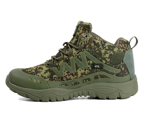 DF A162 Chaussures de randonnée d'extérieur économiques en toile, camouflage noir-vert CP Russe, coupe mi-mollet, pour la forêt et l'entraînement - Product Image 2