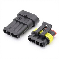 Conector Automotriz Hembra 282106-1 de 4 Pines, Conector de Cable a Cable, Carcasa Automotriz