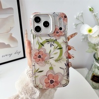 En stock – Coque de téléphone IMD motif floral pour iPhone 18/17 Pro Max, coque arrière magnétique avec support d'objectif pour iPhone 17 16 15 14