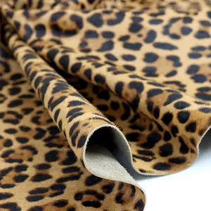 Pronto stock stampa ghepardo in pelle classico leopardato in vera pelle tessuto capelli mucca su