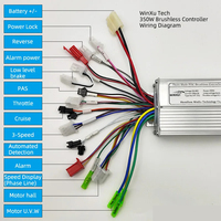Contrôleur universel de moteur sans balais 36V 48V 350W 18A pour trottinette électrique, avec écran LCD et accélérateur, pour réparation de vélo électrique et moto