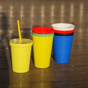 Gobelet réutilisable en plastique personnalisé de 12 oz avec couvercle anti-fuite et paille, logo personnalisé, pour fêtes et événements, comme cadeaux - Product Image 2