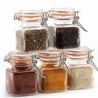 Mini pots en verre hermétiques de 4 oz, pots Mason cylindriques modernes avec couvercle à charnière, chauffables, multifonctionnels pour épices, confitures, miel