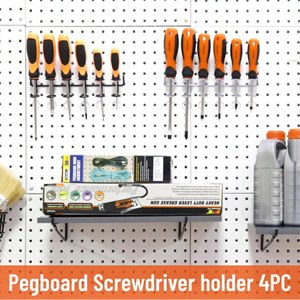 3.7 <b>pegboard</b> Screwdriver Holder Black 4PC Vietnam Origin <b>Hooks</b> & Rails <b>Pegboard</b> Mounted four <b>Hooks</b> Industrial Style 230*40*55mm - Product Image 3
