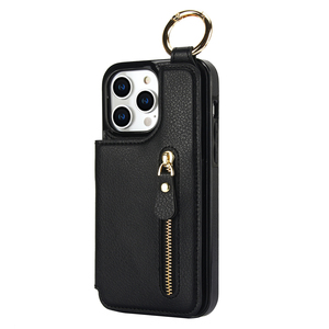 Étui portefeuille en cuir PU de luxe Litchi Grain pour iPhone 16 Pro Max étui à rabat magnétique pour iPhone 15 14 Pro 13 12 11 Pro 7 8 - Product Image 2