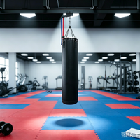 Système de poulies de frappe de haute qualité, installé au sol, avec rail de plafond pour sac de boxe, conçu pour les combattants professionnels