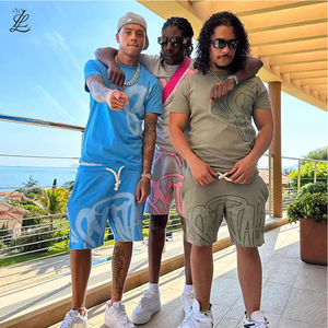 Set di <span class=keywords><strong>Polo</strong></span> Casual in cotone poliestere Pullover uomo con LOGO personalizzato T-Shirt da uomo e Set corto con cerniera - Product Image 1