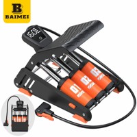 Pompe à pied portable BAIMEI haute pression en acier pour vélo de route avec affichage numérique et baromètre 80-130 PSI – Livraison rapide, Qualité rigoureuse