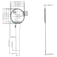 Layar bulat Lcd Tft Ips 0.99 inci resolusi 128*115 bulat Tft Lcd dengan antarmuka SPI untuk jam tangan pintar