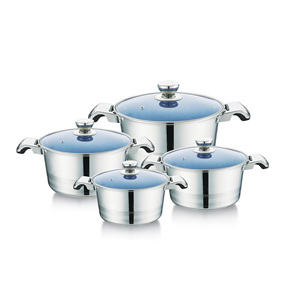 Nouvel ensemble de batterie de <span class=keywords><strong>cuisine</strong></span> moderne en acier inoxydable 6 pièces, fond simple, écologique, finition mate, avec couvercles, pour cuisson, marmite et casserole - Product Image 4