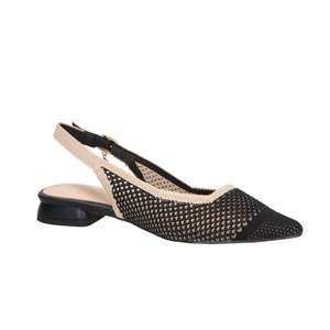 Sandalias Gold & Gold Donna con Tira Trasera, Tacón Plano de 2 cm, Color Negro Beige, Talla 36 - Product Image 2