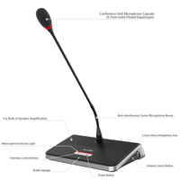 Système de microphone filaire à col de cygne pour utilisation sur ordinateur de bureau, compatible avec les conférences et les smartphones, avec réduction du bruit