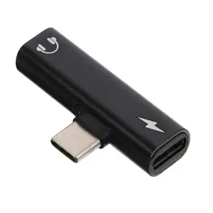 DAC 2 ב-1 USB C עד 3.5 מ""מ שקע אוזניות מתאם אודיו PD טעינה מהירה סוג C 3.5 מ""מ Aux Hi-Res ממיר לאייפד פרו אייר סמסונג