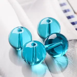 Wholesale Fashion Coloful DIY Hair Accessories Borosilicate Glass Bulk 20mm Round Glass Beads Crystal