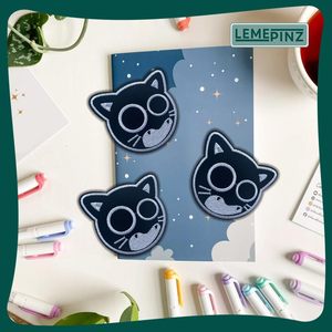 Parche Bordado de Gato Entusiasmado de 3 Pulgadas para Planchar o Coser en Bolsos, Ropa, Gorras y Jeans - Product Image 2