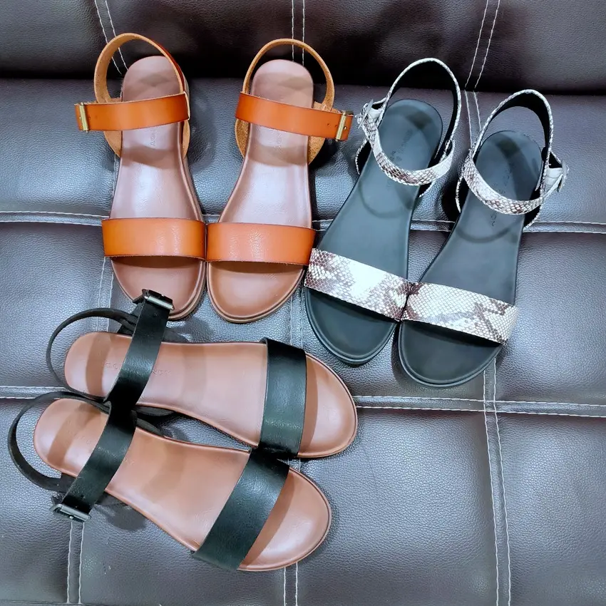 Sandalias de tacón plano con punta abierta y suela blanda para mujer, zapatos romanos informales a la moda, estilo europeo y americano, 2021