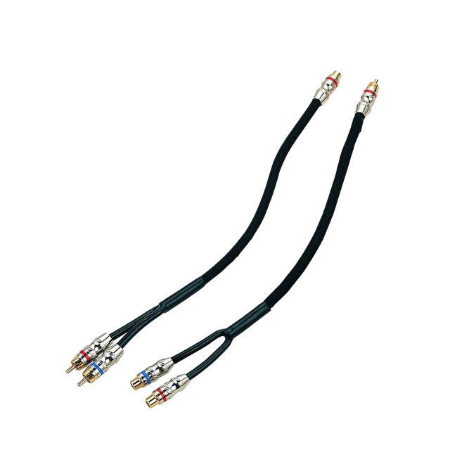 High Quality Audio Shielded 1 Male to 2 Female Rca Cable Adapter Extension Stereo Audio Cable Y Split RCA Cable