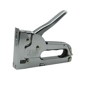 Stapler Sofa Kayu Manual, Pistol Stapler Standar Tugas Berat 4-8Mm Manual Tangan Logam dengan 200 Buah Staples