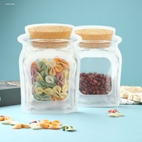 Sachet d'emballage scellé en forme de bouteille Mason pour aliments pour bébés, tisanes, fruits secs, collations, refermable, autoportant, qualité alimentaire, faible MOQ