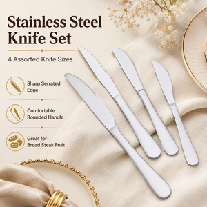 Vente en gros de couverts élégants en acier inoxydable de la série 1010, couverts de luxe en argent royal, fourchette, cuillère, couteau, cadeau de mariage, ensemble de couverts gastronomiques - Product Image 3