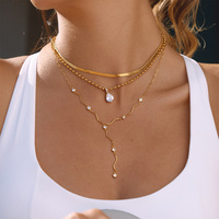 18K Vergoldete CZ-Kristall Y-Halskette für Damen Elegante Lange Quastenkette Modeschmuck Geschenk Großhandelslieferant