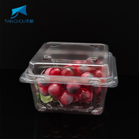 Conteneur alimentaire jetable personnalisé en PET recyclable avec couvercle, 16, 24, 32, 48 OZ, de qualité alimentaire, petit format, avec charnière