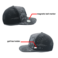 Gorra de Golf Deportiva de 5 Paneles con Camuflaje, Estilo Urbano, Unisex, para Adultos, de Alto Rendimiento, con Soporte para Tees Cortado con Láser, Impermeable, para las Cuatro Estaciones
