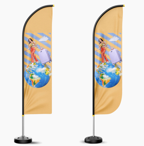 Drapeau de plage style couteau, résistant <span class=keywords><strong>aux</strong></span> UV, facile à assembler, bannière personnalisée pour exposition extérieure, promotion commerciale - Product Image 1