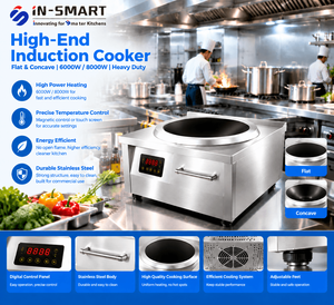 Cocina de Inducción Eléctrica Comercial Plana y Cóncava de 6000W/8000W, Equipo de Cocina para Restaurantes, Estufa Industrial de Alta Resistencia - Product Image 3