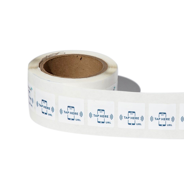 Custom Rewritable UHF RFID Square Coated Paper QR Code Sticker Label NFC 216 Smart Chip Thermal Stickers with Logo