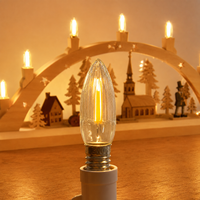 Ampoule LED à filament C6 E10 8-55V 0.2W pour pont de bougies suédoises, bougies Riffelkerzen et arche de bougies de Noël