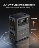 Station d'alimentation portable AFERIY 3000W 10.24KWh Max, système de générateur d'énergie solaire, générateur portable, alimentation UPS