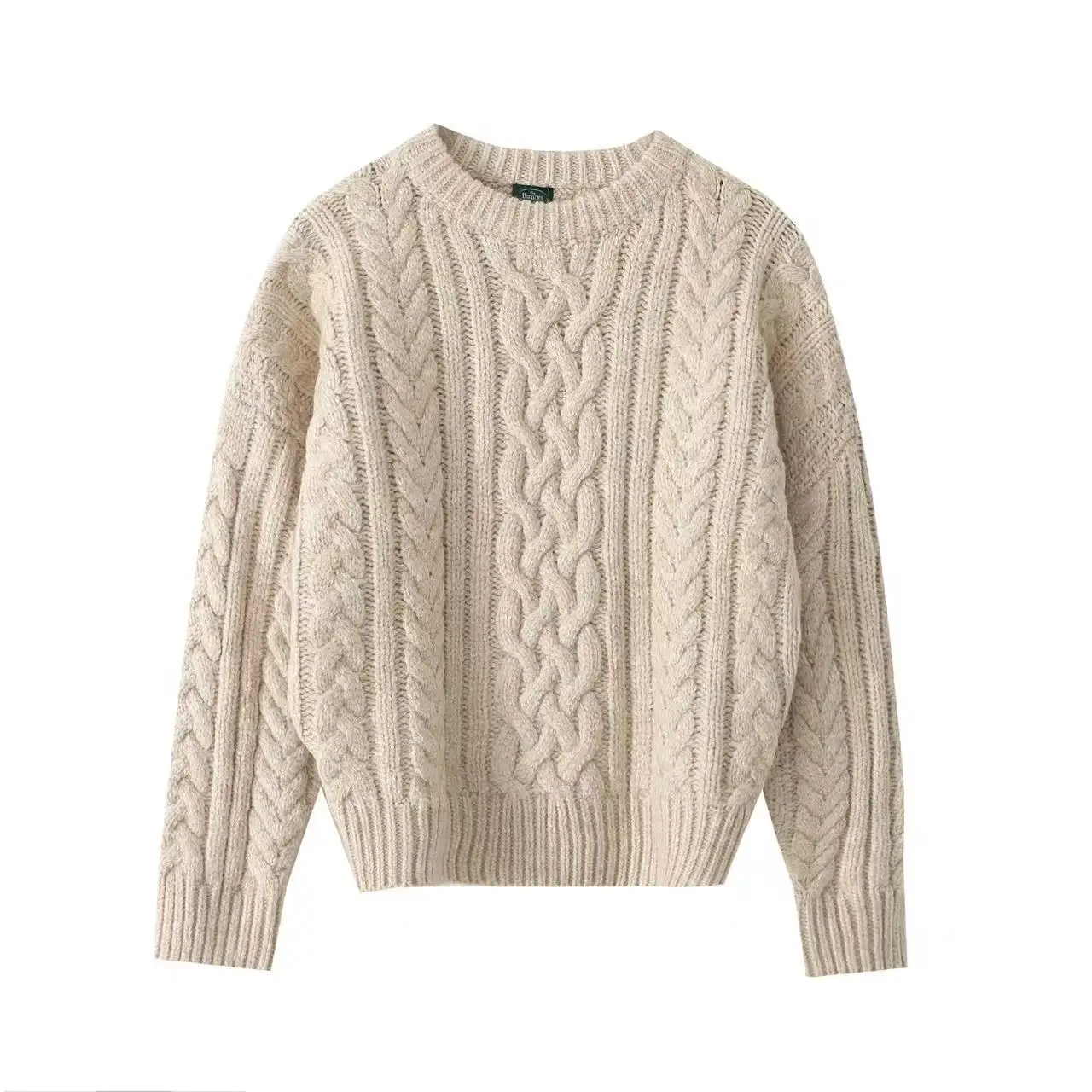 Factory Wholesale Customization New Fashion Women Casual Long Sleeved Fleece Knit Sweater