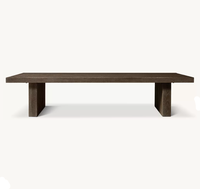 Table basse rectangulaire en chêne RH - Meuble de salon minimaliste en bois massif, durable et mobile